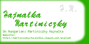 hajnalka martiniczky business card